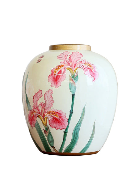 Centerpiece Ceramic Bouquet Vases, Handmade Modern Flower Vase, Large Flower Vases on Dining Table, Porcelain Flower Vases-Art Painting Canvas