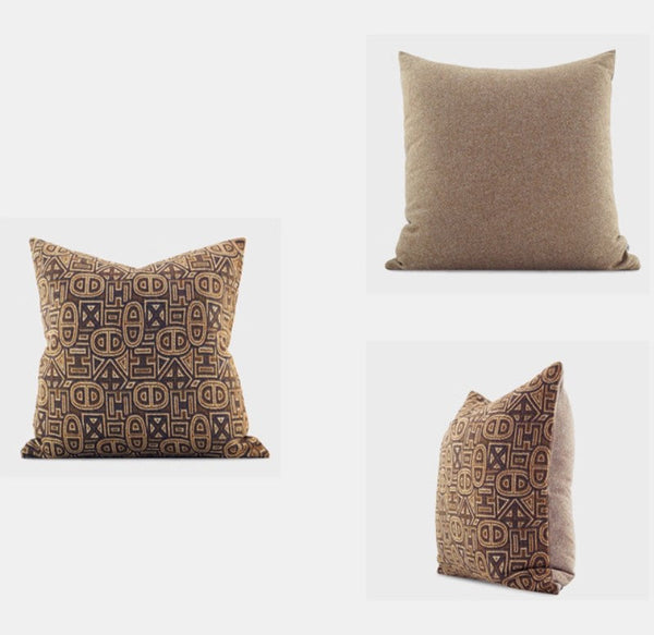 Geometric Modern Sofa Pillows, Large Square Decorative Throw Pillows for Couch, Large Decorative Throw Pillows, Geometric Sofa Pillows for Interior Design-Art Painting Canvas