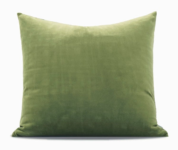 Large Square Modern Throw Pillows for Couch, Green Geometric Modern Sofa Pillows, Large Decorative Throw Pillows, Simple Throw Pillow for Interior Design-Art Painting Canvas