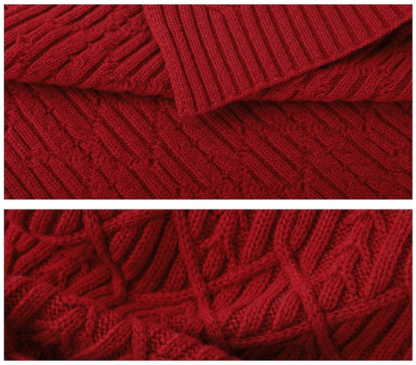 Business Wool Scarf for Gentleman, Casual Scarf Men, Men's Wool Scarf Winter, Thick Wool Scarf, Men's Winter Scarf, Formal Men Scarf Styles, Red Fashion Scarf-Art Painting Canvas