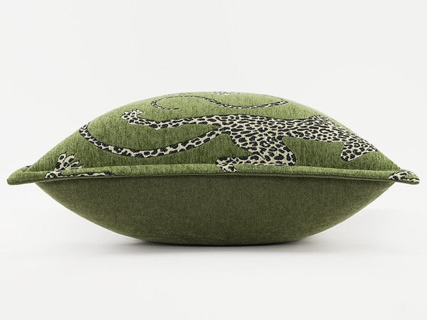 Green Decorative Pillow Covers, Large Modern Sofa Pillow Cases, Cheetah Modern Pillows for Couch, Abstract Decorative Throw Pillows for Living Room-Art Painting Canvas