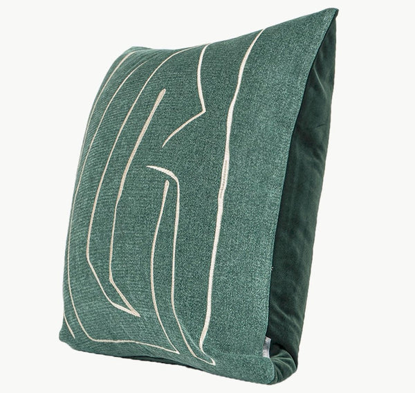 Abstract Green Decorative Throw Pillows, Geometric Square Modern Throw Pillows for Couch, Large Contemporary Throw Pillow for Interior Design-Art Painting Canvas