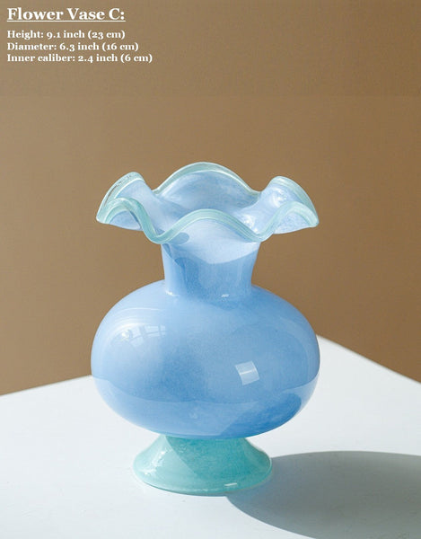 Contemporary Vase for Modern Home Decor, Unique Modern Glass Vase, Modern Glass Flower Vases, Handmade Liuli Vases, Centerpiece Vases on Table-Art Painting Canvas