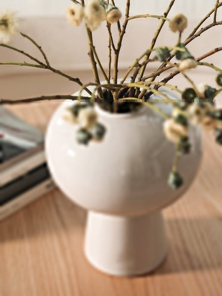 Contemporary Vases on Dining Table, Centerpiece Ceramic Bouquet Vases, Porcelain Vases for Modern Home Decor, Handmade Modern Flower Vase-Art Painting Canvas