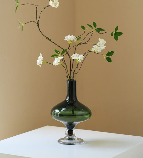 Decorative Glass Vase, Mid Century Glass Vases, Handmade Modern Vases for Bedroom, Centerpiece Contemporary Vases on Table, Modern Glass Vase for Flowers-Art Painting Canvas