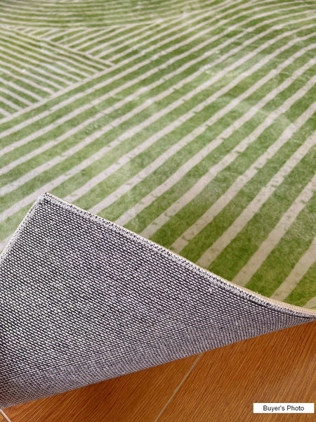 Modern Living Room Rugs, Green Thick Soft Modern Rugs for Living Room, Dining Room Modern Rugs, Contemporary Rugs for Bedroom-Art Painting Canvas