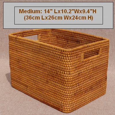 Extra Large Storage Baskets for Living Room, Storage Baskets for Clothes, Rectangular Storage Basket for Shelves, Woven Rattan Storage Basket for Kitchen-Art Painting Canvas