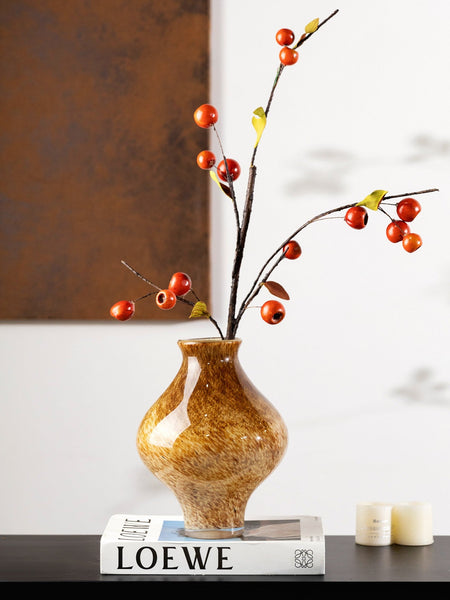 Modern Glass Bud Vases, Centerpiece Vases on Table, Handmade Liuli Vases, Color Glaze Vase, Contemporary Vases for Modern Home Decor-Art Painting Canvas