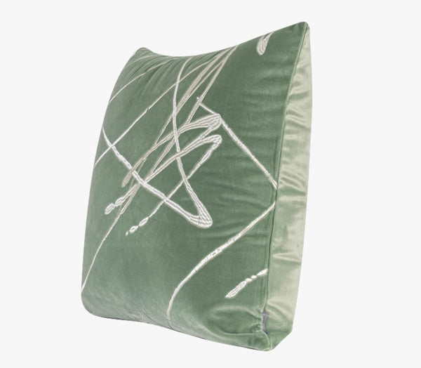 Abstract Contemporary Throw Pillow for Living Room, Green Decorative Throw Pillows for Couch, Large Modern Sofa Throw Pillows-Art Painting Canvas