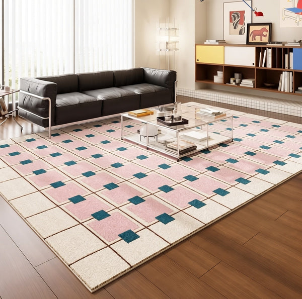 Contemporary Modern Rugs Next to Bed, Geometric Modern Rugs under Dining Room Table, Modern Carpets for Bedroom