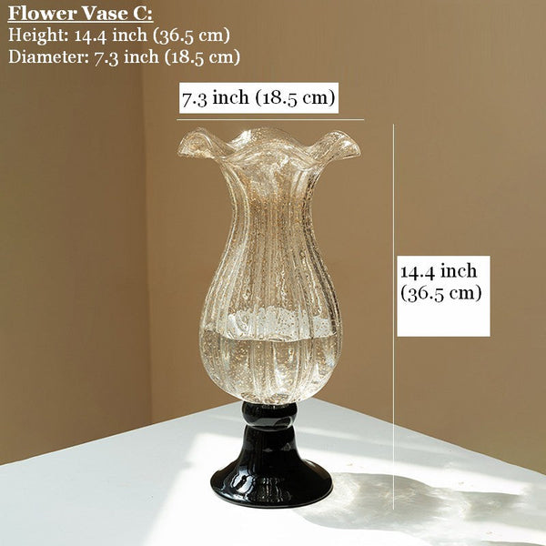 Contemporary Glass Vases, Mid Century Vases for Flowers, Handmade Modern Vases for Living Room, Unique Decorative Glass Vase, Centerpiece Vases on Table-Art Painting Canvas