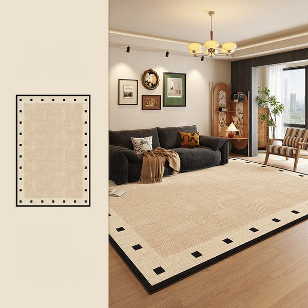 Mid Century Modern Rugs Next to Bed, Modern Rugs for Dining Room, Contemporary Rugs for Bedroom, Cream Modern Carpets for Living Room-Art Painting Canvas