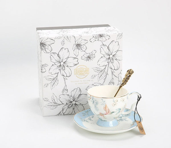 Porcelain Coffee Cup, Ceramic Tea Cup Set, Luxury Tea Cup with Saucer, Elegant Coffee Cup, Porcelain Tea cups, British Tea Cup Set, Afternoon Tea Cup with Saucer Set-Art Painting Canvas
