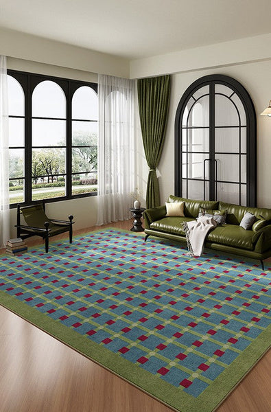 Contemporary Modern Rugs for Living Room, Mid Century Modern Rugs, Colorful Absract Rugs for Bedroom, Minimalist Geometric Rugs for Living Room-Art Painting Canvas