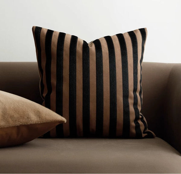 Large Modern Decorative Pillows for Sofa, Contemporary Cushions for Interior Design, Brown Modern Throw Pillows for Couch-Art Painting Canvas