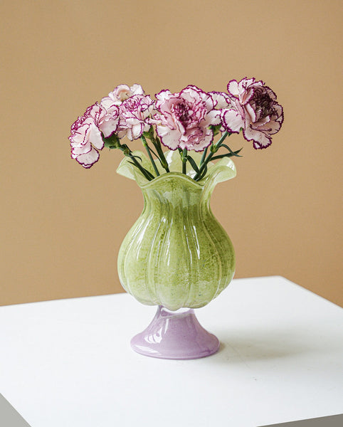 Centerpiece Contemporary Vases on Table, Modern Glass Vase for Flowers, Mid Century Glass Vases, Handmade Modern Vases for Living Room, Unique Decorative Glass Vase-Art Painting Canvas