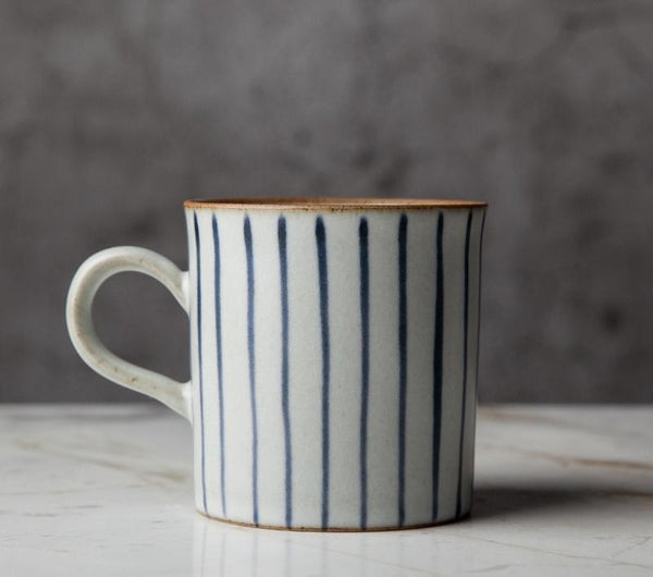 Cappuccino Coffee Mug, Handmade Pottery Coffee Cup, 10 oz Large Capacity Coffee Cup, Pottery Tea Cup-Art Painting Canvas