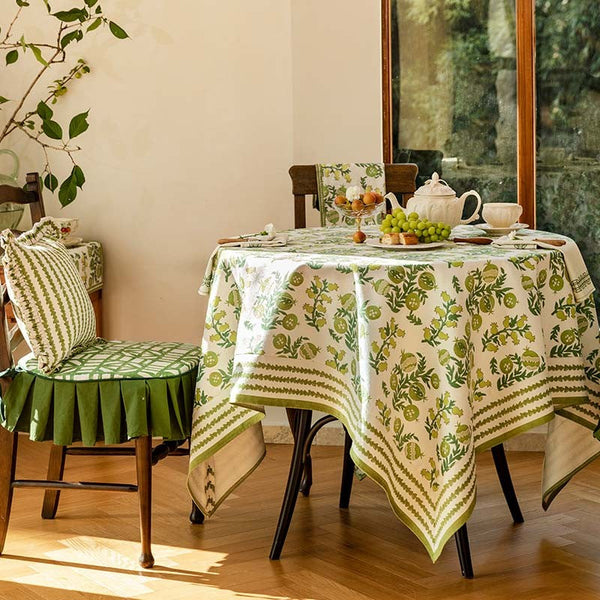 Canterbury Bell and Pomegranate Table Covers for Round Table, Large Modern Rectangle Tablecloth for Dining Table, Farmhouse Table Cloth for Oval Table-Art Painting Canvas
