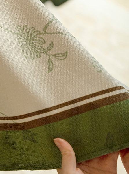 Spring Green Flower Table Covers, Large Modern Rectangle Tablecloth for Dining Table for Round Table, Farmhouse Table Cloth for Oval Table, Square Tablecloth for Kitchen-Art Painting Canvas