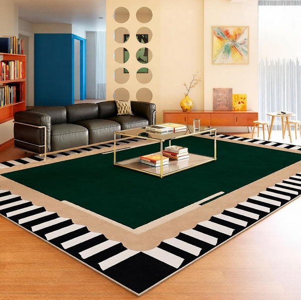 Mid Century Modern Rugs, Contemporary Modern Rugs under Coffee Table, Colorful Modern Rugs for Living Room, Dining Room Geometric Modern Rugs-Art Painting Canvas