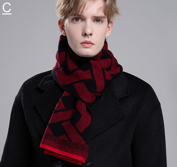 Wool Scarf for Gentleman, Thick Wool Scarf, Men's Winter Scarf, Casual Scarf Men, Men's Wool Scarf Winter, Fashion Scarf, Business Formal Men Scarf Styles-Art Painting Canvas