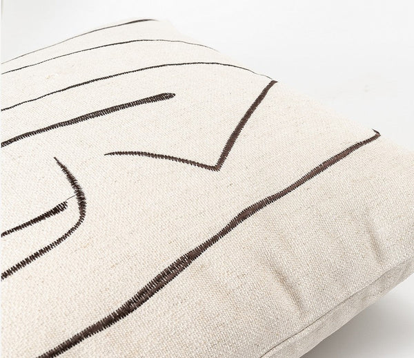 Geometric Square Modern Throw Pillows for Couch, Beige Decorative Throw Pillows, Large Contemporary Throw Pillow for Interior Design-Art Painting Canvas