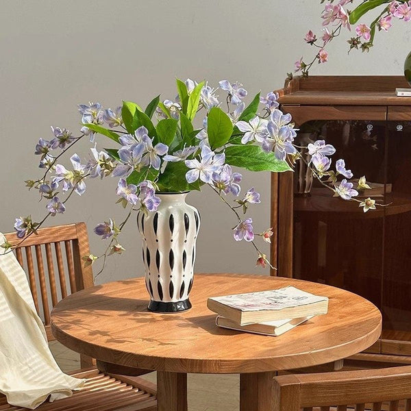 Modern Flower Vases on Table, Porcelain Flower Vases, Water Holding Flower Vases, Handmade Bouquet Ceramic Vases-Art Painting Canvas