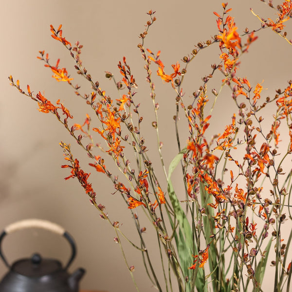 Dried Fire Orchid Bouquet, Natural Decorations, Flower Arrangement, Handmade Artificial Flower, Natural Dried Flowers-Art Painting Canvas