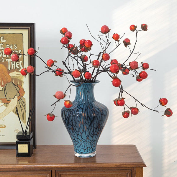 Handmade Liuli Vases, Centerpiece Vases on Table, Colored Glaze Vase for Modern Home Decor, Glass Bud Vases, Bouquet Flower Vase-Art Painting Canvas