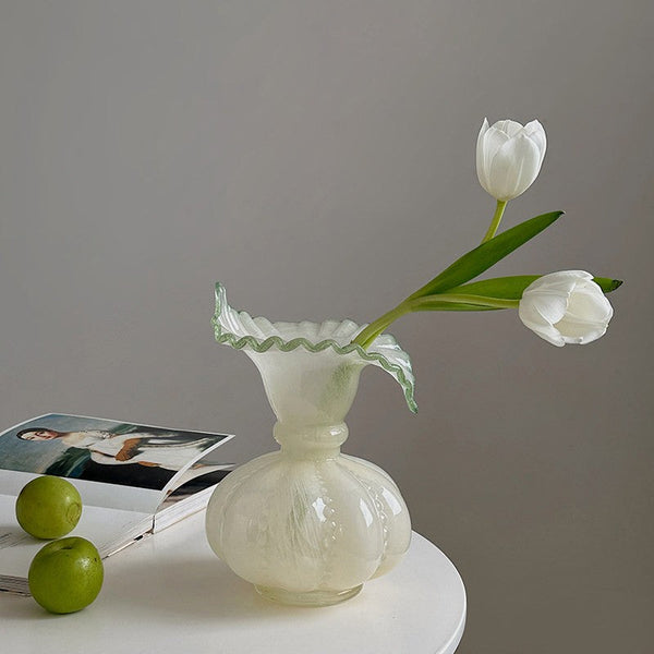 Creative Modern Vase for Living Room, Decorative Flower Vases on Table, Small Flower Vase, Modern Glass Flower Vases, Handmade Glass Bud Vases-Art Painting Canvas