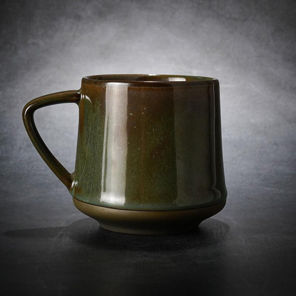 Latte Coffee Cup, Large Tea Cup, Large Pottery Coffee Cup, 8 oz Ceramic Coffee Mug, Handmade Coffee Cup-Art Painting Canvas