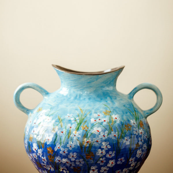 Large Flower Vases on Table, Modern Pottery Flower Vases, Centerpiece on Dining Table, Handmade Water Holding Flower Vases, Pottery Bud Vases-Art Painting Canvas