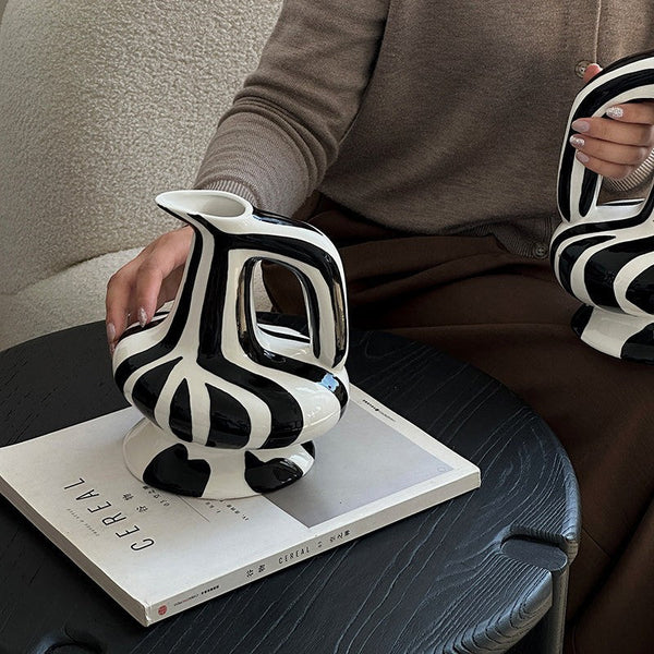 Porcelain Bud Vases, Handmade Water Holding Flower Vases, Modern Ceramic Flower Vases, Small Flower Vases on Table-Art Painting Canvas