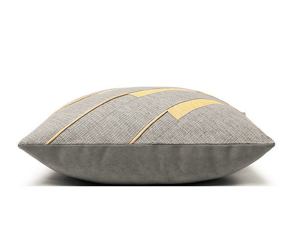Grey Throw Pillow for Couch, Simple Modern Sofa Pillows, Grey Yellow Decorative Pillows, Modern Throw Pillows for Couch-Art Painting Canvas