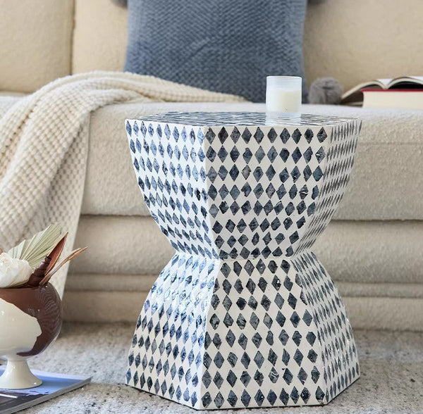 Contemporary Bedside Table, Small End Table, Modern Side Table, Bedside Small Side Table, Shell Small Sofa Side Table, Portable Casual Side Table, Creative Coffee Table, Contemporary Side Table-Art Painting Canvas