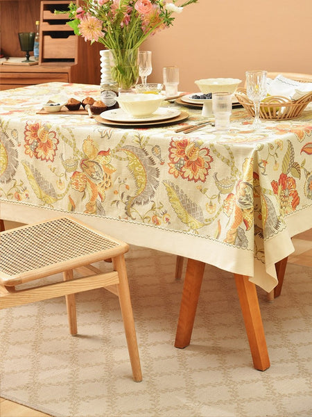 Extra Large Rectangle Tablecloth for Dining Room Table, Country Farmhouse Tablecloth, Square Tablecloth for Round Table, Rustic Table Covers for Kitchen-Art Painting Canvas