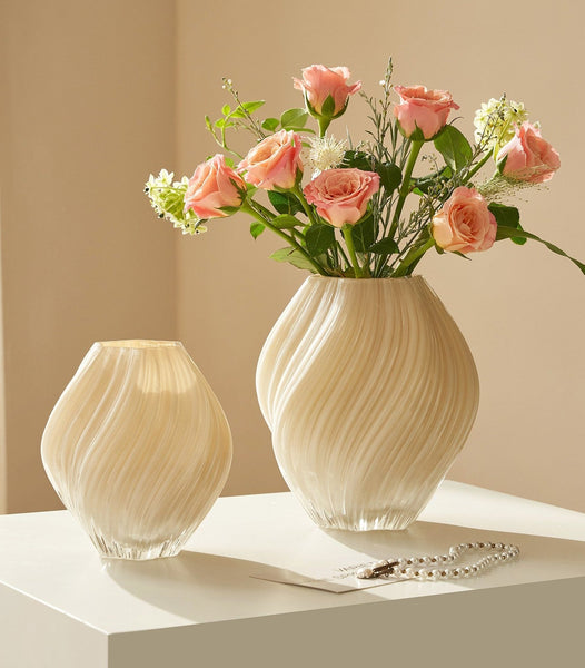 Handmade Contemporary Glass Vases, Unique Decorative Glass Vase, Mid Century Vases for Flowers, Modern Vases for Living Room, Centerpiece Vases on Table-Art Painting Canvas