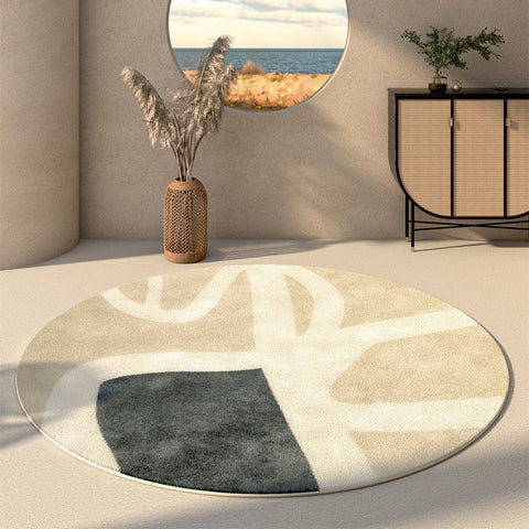 Living Room Modern Rugs, Round Contemporary Modern Rugs in Bedroom, Modern Carpets for Dining Room, Circular Modern Rugs under Coffee Table-Art Painting Canvas