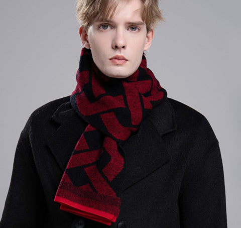 Wool Scarf for Gentleman, Thick Wool Scarf, Men's Winter Scarf, Casual Scarf Men, Men's Wool Scarf Winter, Fashion Scarf, Business Formal Men Scarf Styles-Art Painting Canvas