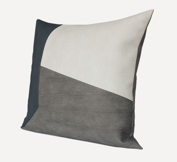 Large Modern Throw Pillows, Decorative Throw Pillow for Couch, Blue Grey Modern Sofa Pillows, Decorative Throw Pillows for Living Room, Large Square Pillows-Art Painting Canvas