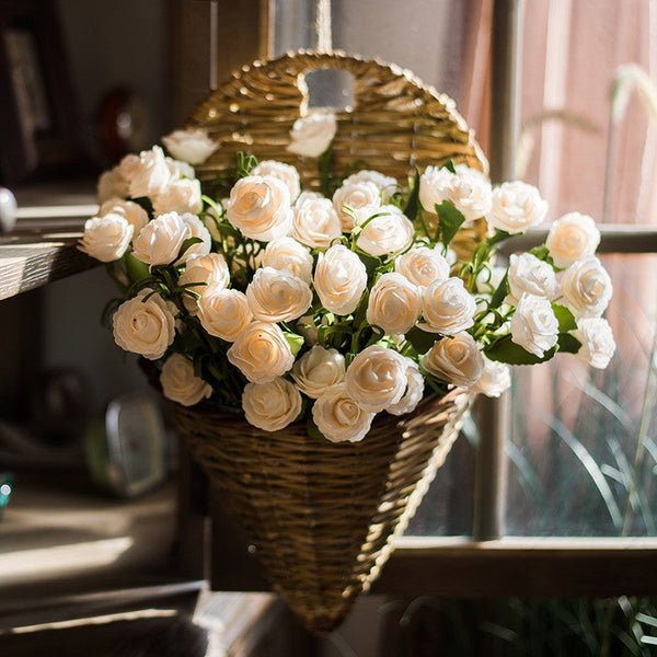 Flower Arrangement Ideas for Living Room, White Camellia Flowers, Modern Artificial Flowers for Home Decoration, Simple Artificial Floral for Bedroom-Art Painting Canvas