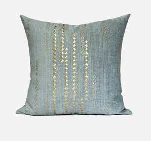 Grey Blue Decorative Throw Pillow for Couch, Large Square Pillows, Modern Sofa Pillows, Simple Modern Throw Pillows for Couch-Art Painting Canvas