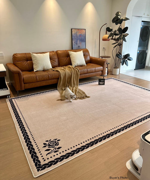 Abstract Modern Rugs for Bedroom, Simple Large Modern Rugs for Living Room, Contemporary Geometric Modern Rugs,Modern Rugs for Dining Room-Art Painting Canvas
