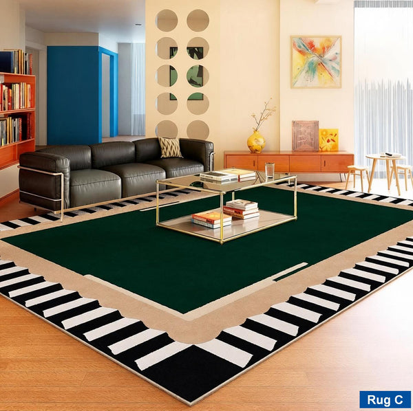 Modern Rugs under Coffee Table, Mid Century Contemporary Modern Rugs, Colorful Modern Rugs for Living Room, Dining Room Geometric Modern Rugs-Art Painting Canvas