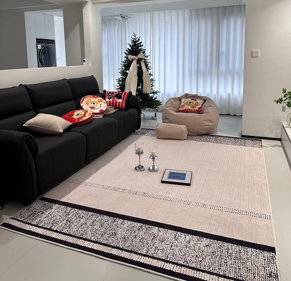 Large Abstract Rugs for Living Room, Geometric Contemporary Modern Rugs Next to Bed, Extra Large Modern Area Rugs-Art Painting Canvas