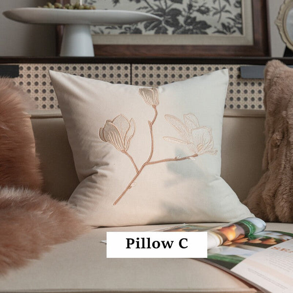 Decorative Pillow Arrangement Ideas for Couch, Modern Decorative Pillows for Bedroom, Embroidered Butterfly Pillow Covers, Large Decorative Throw Pillows for Living Room-Art Painting Canvas