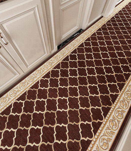 Stain-resistant Non Slip Kitchen Runner Rugs, Entryway Brown Runner Rugs, Modern Long Hallway Runners, Extra Long Narrow Runner Rugs, Entrance Hallway Runners, Hallway Runners-Art Painting Canvas