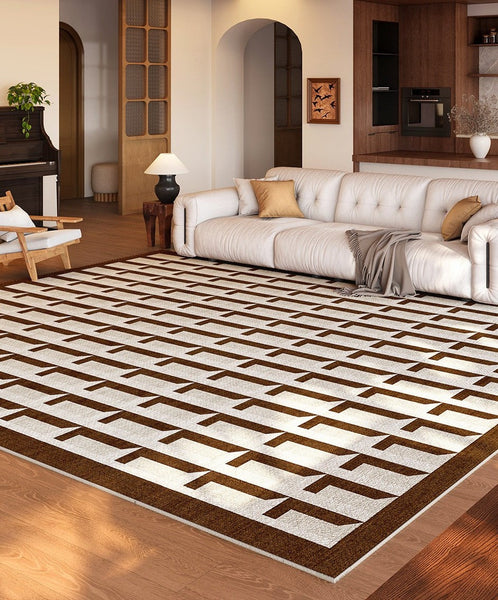 Geometric Contemporary Rugs for Living Room, Abstract Modern Carpets for Living Room, Modern Rugs for Dining Room, Mid Century Modern Rugs Next to Bed