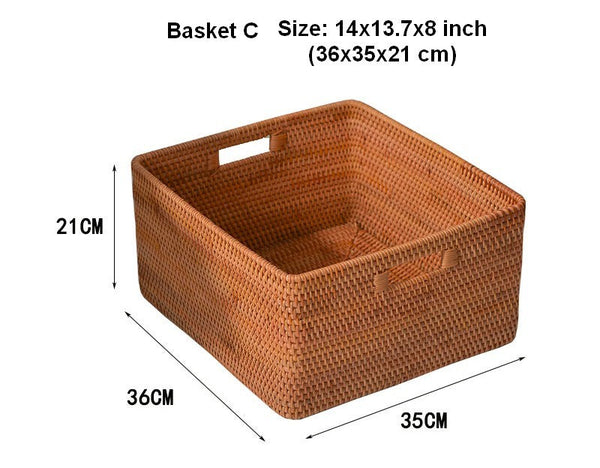 Rattan Storage Baskets, Storage Basket for Shelves, Rectangular Storage Basket for Toys, Storage Baskets for Kitchen, Storage Baskets for Bedroom-Art Painting Canvas