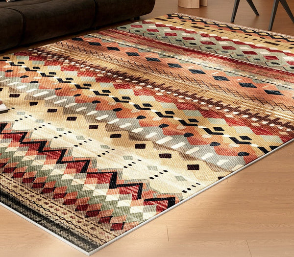 Bohemian Style Carpets for Living Room, Colorful Abstract Rugs for Dining Room, Contemporary Rugs for Bedroom, Mid Century Modern Rugs Next to Bed
